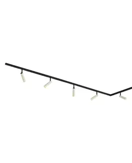 Moderný koľajnicový systém s 6 béžovými a čiernymi bodovými svetlami 1-fázový - Slimline Uzzy