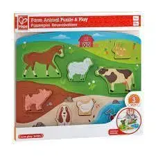 Drevené 3D puzzle Farma HAPE - Hape
