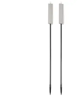 LED záhradné fakle, 2 ks, sivé