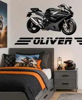 Personalizovaná samolepka - Motorka s vlastným menom
