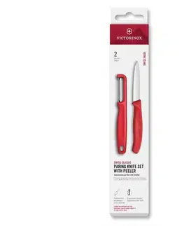 Victorinox - Sada kuchynského noža so škrabkou SWISS CLASSIC červená 6.7111.21C1