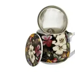 Porcelánový sudový hrnček so sitkom a krytom W. Kilburn - Black 430 ml