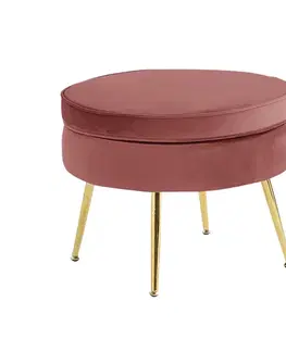 KONDELA Noblin Typ 1 taburetka ružová (Velvet) / zlatá