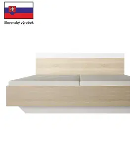 KONDELA Gabriela 180 posteľový rám dub sonoma / biela