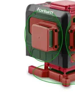 FORTUM Vodováha laserová krížová samonivelačná, 3D (3x360°), zelený lúč, Li-ion akumulátor, USB nabíjanie