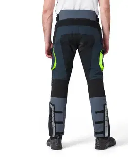 W-TEC Modock kalhoty čierno-modro-fluo žltá - S