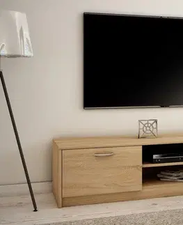 MAREK 028 TV stolík s dvierkami a policami 160cm, dub sonoma