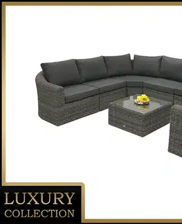 DEOKORK Ratanová modulová zostava BORNEO LUXURY pre 6 osôb (sivá)