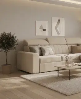 ArtPK Rohová sedacia súprava LARDOS | pravá Farba: Béžová / Monolith 02