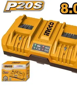 INGCO Nabíjačka 8,0A DUAL FCLI2082 pre Li-ion batérie INGCO AKU 20V P20S