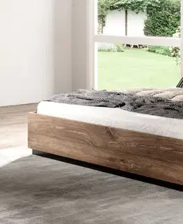 SYNONYM 31 manželská posteľ 160, dub Flagstaff/ čierna