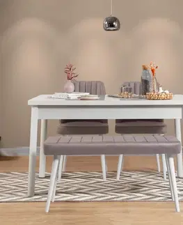Set stola a stoličiek (4 kusy) Costa White-Grey