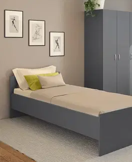 KONDELA Ramsa 1 posteľový rám grafit