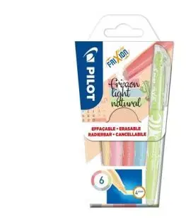 Pilot Sada FriXion Light Natural Colors 6 ks, zvýrazňovače, MIX farieb