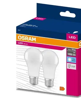 Osram 2PAK LED žiarovka E27 A60 10W = 75W 1055lm 4000K Neutral 200° VALUE