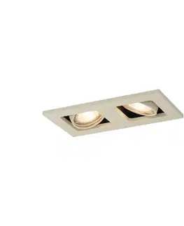 Moderné zabudované bodové svetlo béžové GU10 50 mm otočné a sklopné 2-svetlo - Qure