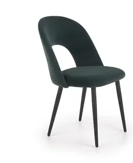 HALMAR K384 jedálenská stolička tmavozelená / čierna