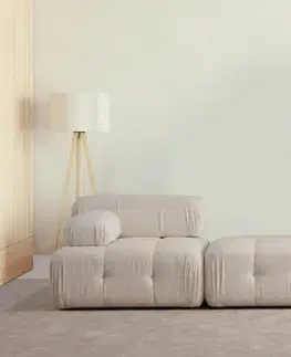 Trojmiestna pohovka Doblo 3 Seater ( L1-Pouffe-1R) - Cream Bouclette