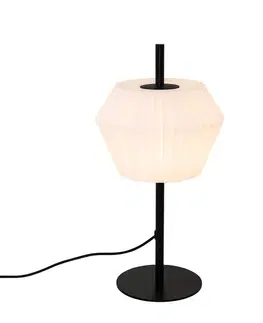 Moderná vonkajšia stolná lampa čierna s bielym tienidlom IP44 - Robbert