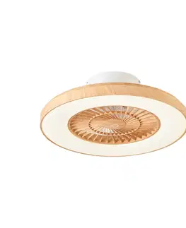 Stropný ventilátor s drevenou potlačou s hviezdnym efektom 60 cm vrátane LED stmievateľného s diaľkovým ovládaním - Climo