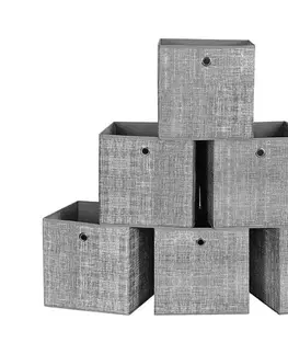 Sada 6 úložných boxov CURAN 30x30x30 cm, sivá RFB002G02V1