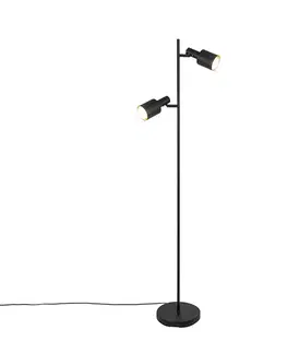 Inteligentná stojaca lampa čierna vrátane 2 WiFi A60 - Stijn