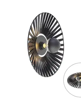 Rustikálna nástenná lampa čierna 40 cm - Leia
