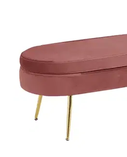 KONDELA Noblin Typ 2 taburetka ružová (Velvet) / zlatá