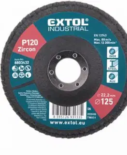 EXTOL INDUSTRIAL Kotúč lamelový šikmý, zirkón-korund, 125x22,5mm P120