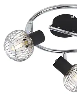 Špirálová stropná lampa 3X40W E14 čierna/chróm OSLO