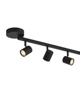 Moderný čierny 4-svetelný stropný bod GU10 50mm vrátane podsvietenia a 3-cestného vypínača - Back Up