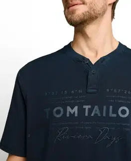 Tričko Tom Tailor Serafino s logom, Sky Captain Blue