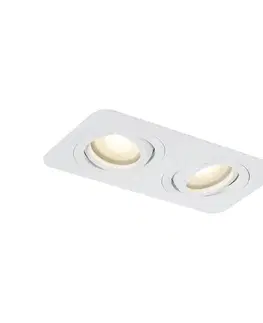 Zaoblené zapustené bodové svietidlo biele GU10 50 mm otočné a naklápacie IP44 2-svetlá - Alberto