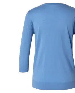 Pulóver z jemnej pleteniny s hodvábom, modrý