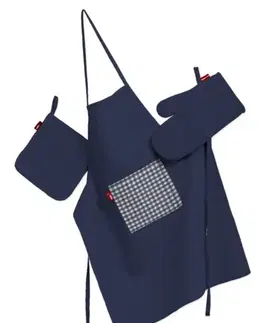 Dekoria Kuchynský komplet chňapka, rukavica a zásterka, granátová, komplet, Quadro, 136-04