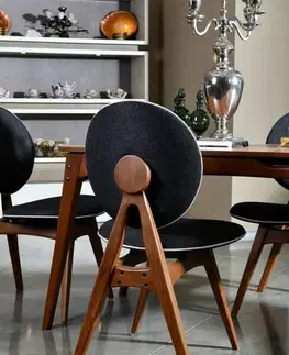 Set stola a stoličiek (5 kusov) Touch Wooden - Anthracite