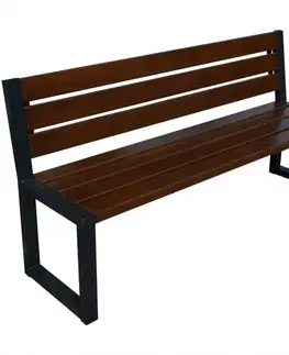Moderná lavica s operadlom palisander