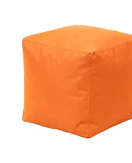 Sedací taburet CUBE oranžový s náplňou