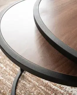 Sada odkladacích stolíkov (2 kusy) Tambur - Walnut