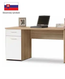 KONDELA Egon pc stolík dub sonoma / biela