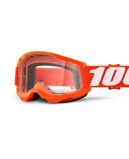 100% Strata 2 Youth Orange oranžová, číre plexi