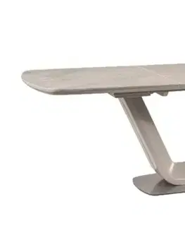 Signal Rozkladací jedálenský stôl ARMANI CERAMIC | sivý mat 90 x 160 cm