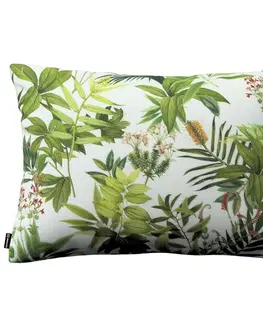 Dekoria Karin - jednoduchá obliečka, 60x40cm, zeleno - červené rastliny na bielom podklade, 60 x 40 cm, Tropical Island, 143-69