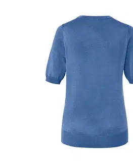 Pulóver z jemného úpletu, modrý