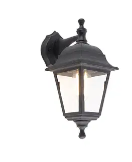 Klasická vonkajšia nástenná lampa čierna IP44 - Capital