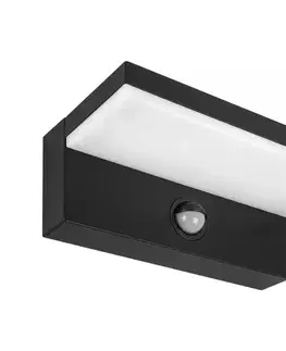  LED vonkajšie nástenné svietidlo so senzorom NOLA LED/12W/230V IP65 čierna SKU047024