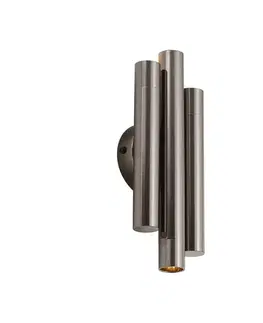 Retro nástenná lampa antracitová 3-svetelná - Pipes