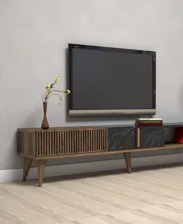 TV stolík Milan - Walnut, Black