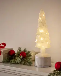Otáčajúci sa LED dekoračný strom zo skla, malý