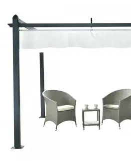 Hliníková pergola so zaťahovacou strechou 2,92 x 2,92 m Dekorhome